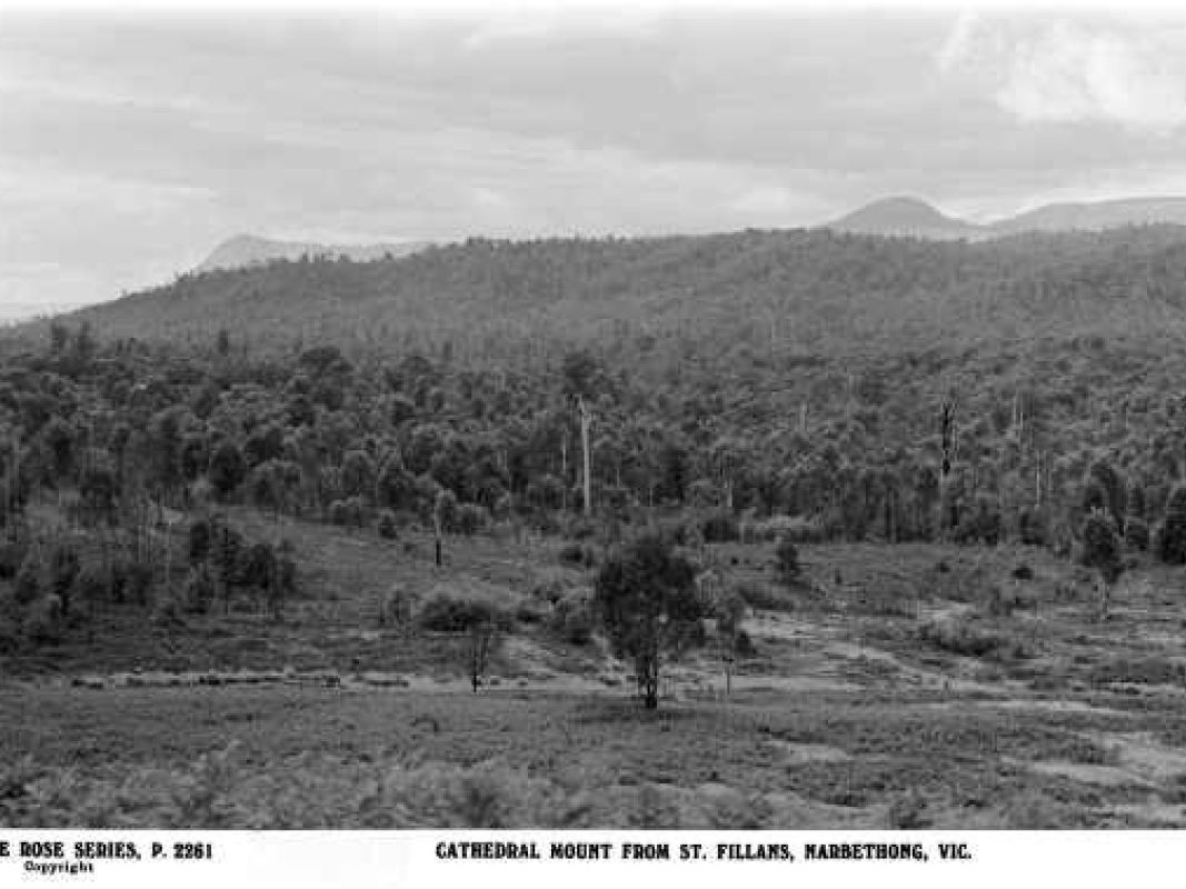 CATHEDRAL MOUNT FROM ST. FILLANS  NARBETHONG, VIC
